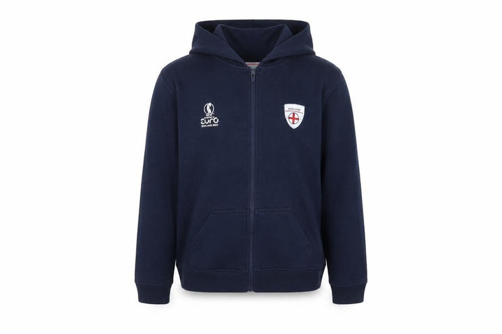 England Girls Blue Cotton Full Zip Hoodie Size 13 Years Zip - Women's Euros 2022