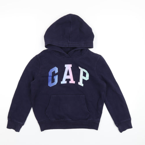 Gap Girls Blue Cotton Pullover Hoodie Size 10 Years Pullover