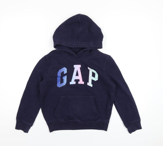 Gap Girls Blue Cotton Pullover Hoodie Size 10 Years Pullover