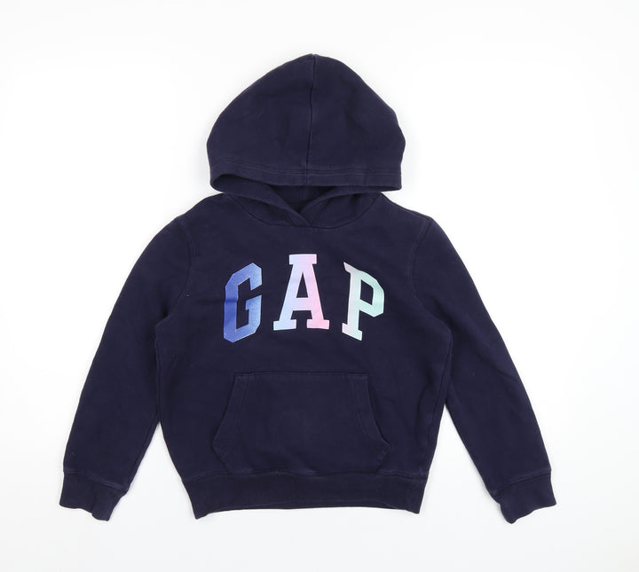 Gap Girls Blue Cotton Pullover Hoodie Size 10 Years Pullover