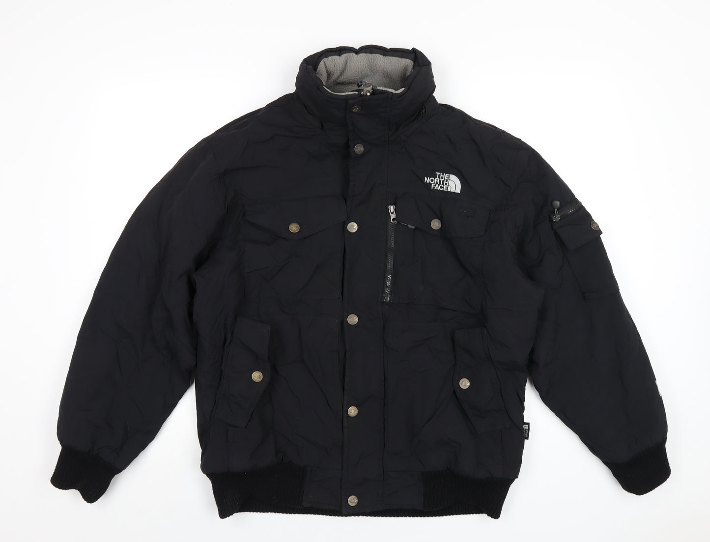 The North Face Mens Black Bomber Jacket Coat Size M Zip