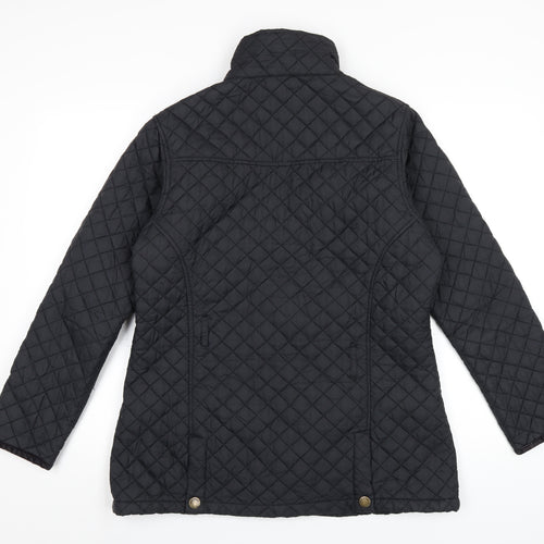 Sherwood Womens Black Quilted Coat Size 14 Zip