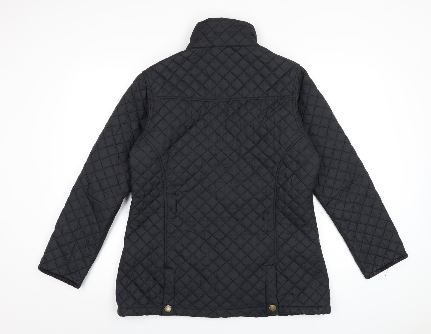 Sherwood Womens Black Quilted Coat Size 14 Zip