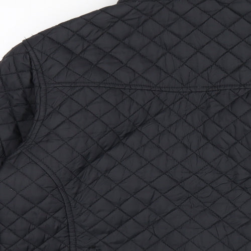 Sherwood Womens Black Quilted Coat Size 14 Zip