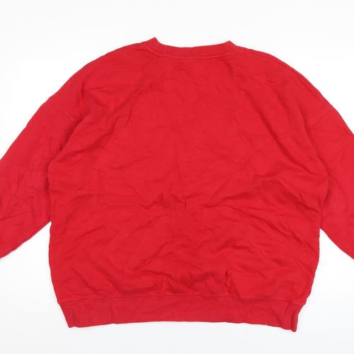 Brooklyn Athletics Womens Red Cotton Full Zip Sweatshirt Size M Pullover