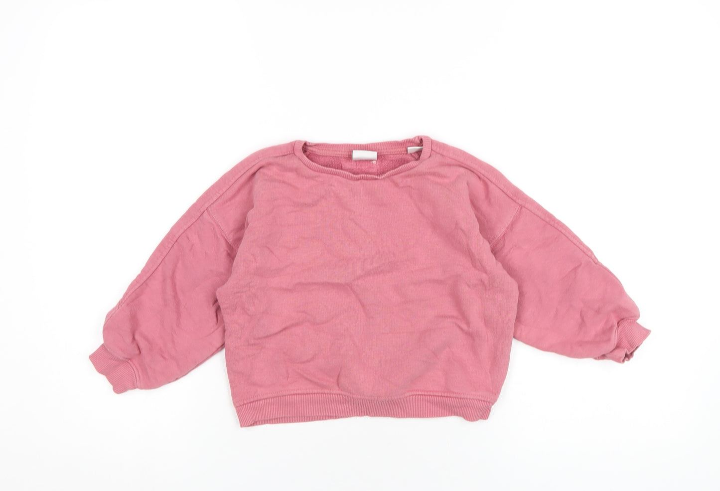 Zara Girls Pink Cotton Pullover Sweatshirt Size 3-4 Years Pullover