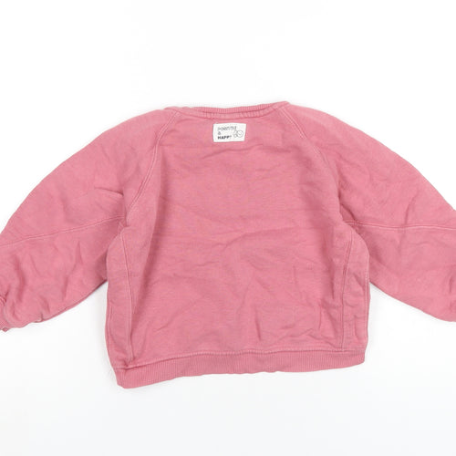 Zara Girls Pink Cotton Pullover Sweatshirt Size 3-4 Years Pullover