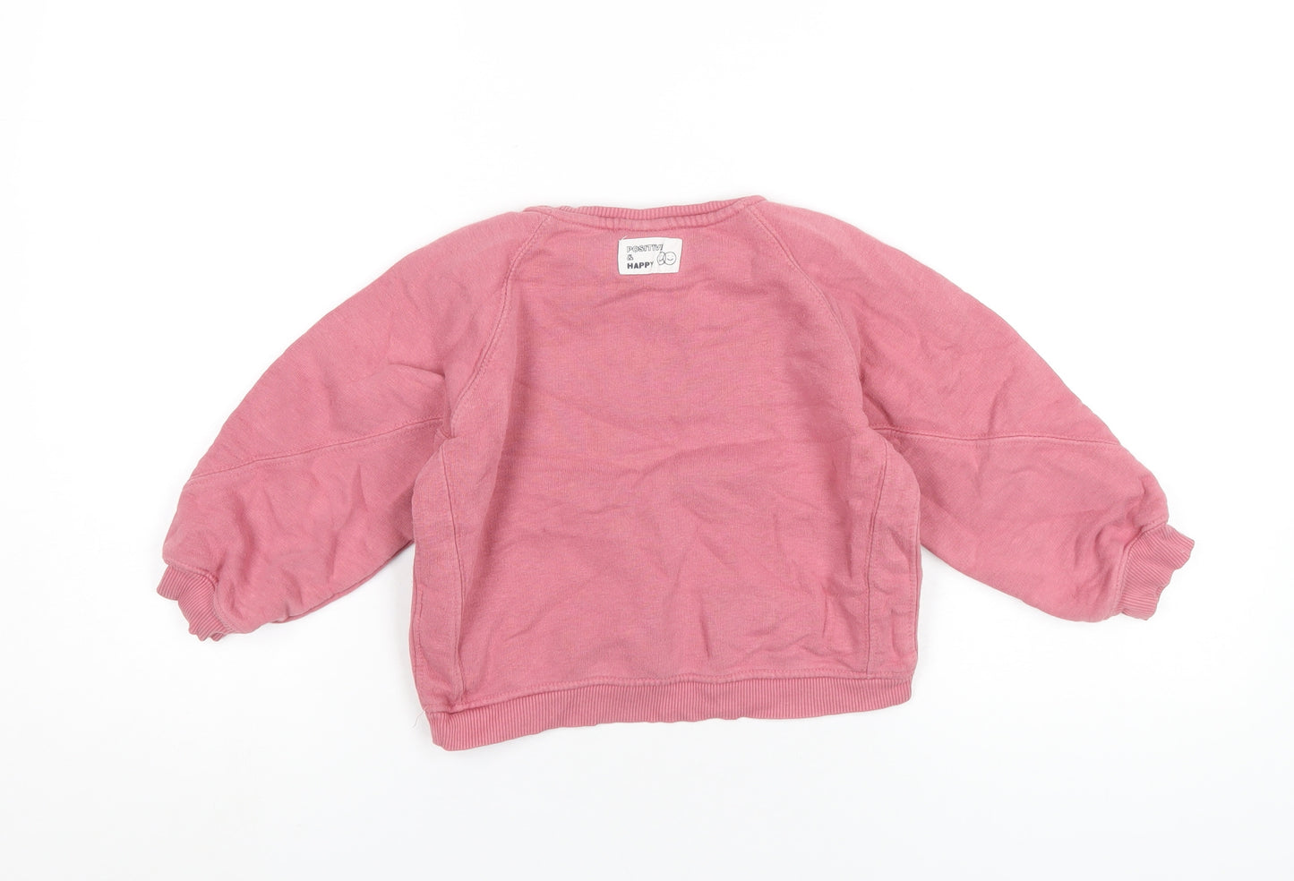 Zara Girls Pink Cotton Pullover Sweatshirt Size 3-4 Years Pullover