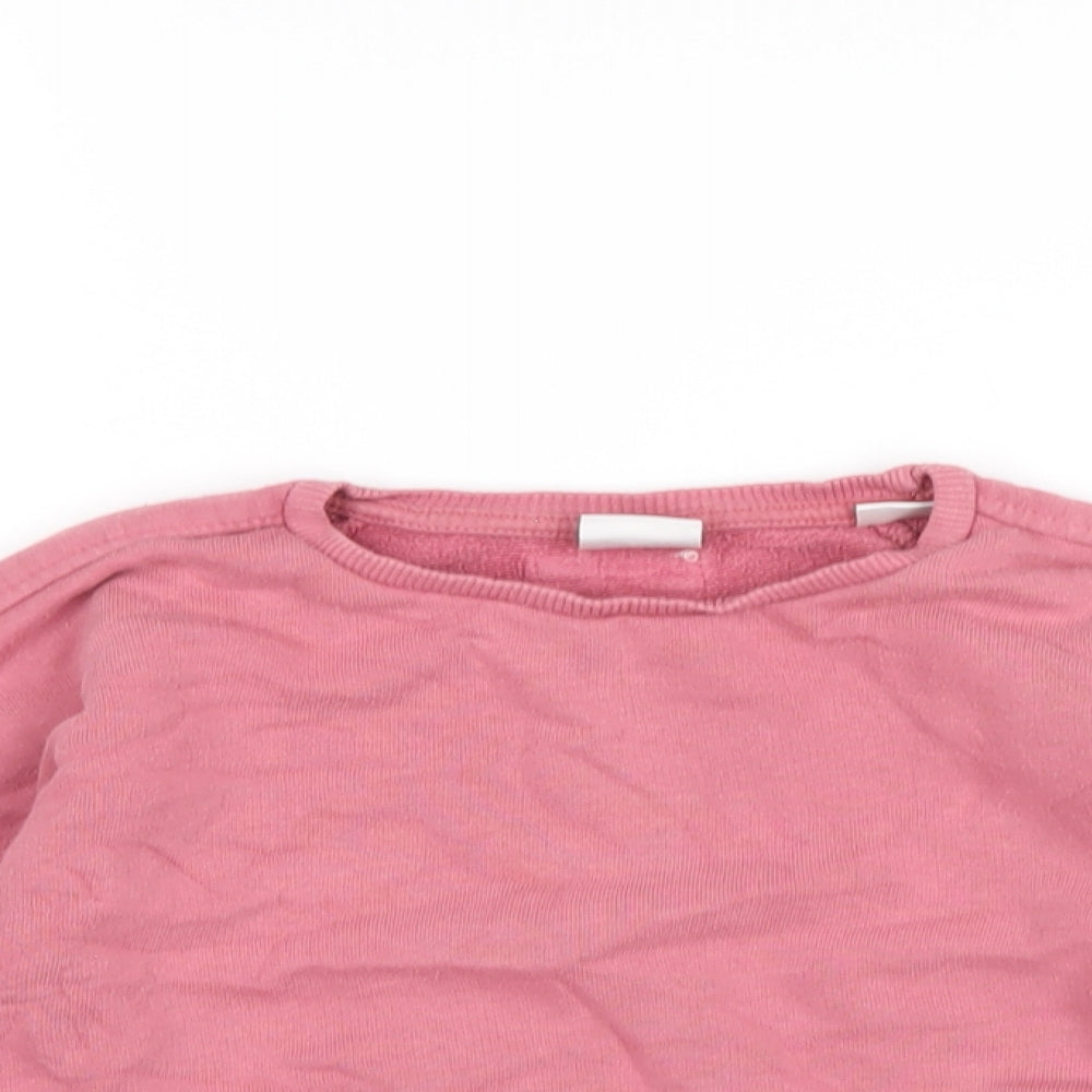 Zara Girls Pink Cotton Pullover Sweatshirt Size 3-4 Years Pullover