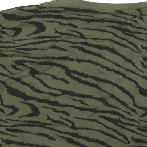 John Lewis Womens Green Animal Print Cotton Pullover Sweatshirt Size S Pullover