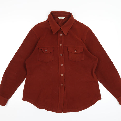 Marks and Spencer Womens Brown Polyester Basic Button-Up Size 18 Collared