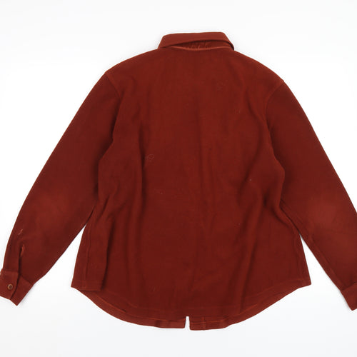 Marks and Spencer Womens Brown Polyester Basic Button-Up Size 18 Collared