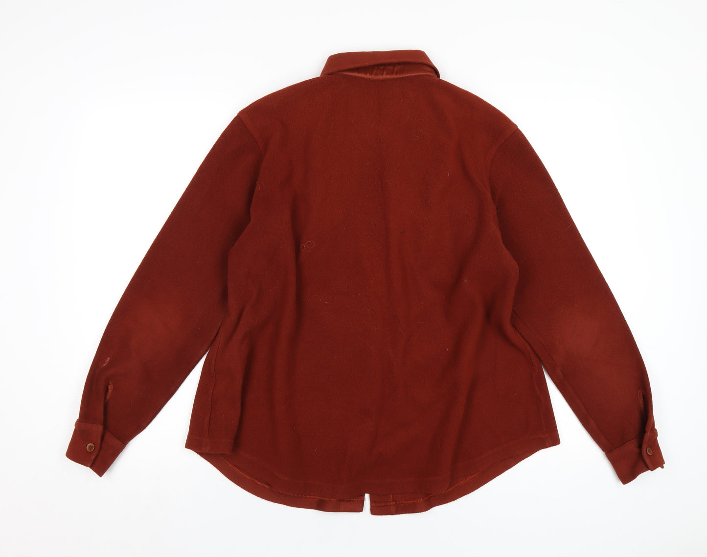 Marks and Spencer Womens Brown Polyester Basic Button-Up Size 18 Collared