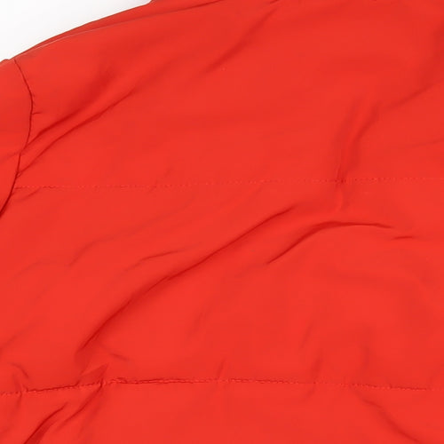 H&M Womens Orange Puffer Jacket Coat Size 10 Zip