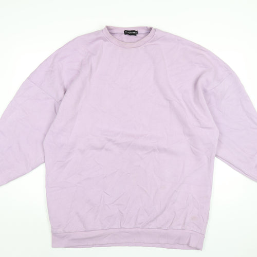 PRETTYLITTLETHING Womens Purple Cotton Pullover Sweatshirt Size 8 Pullover