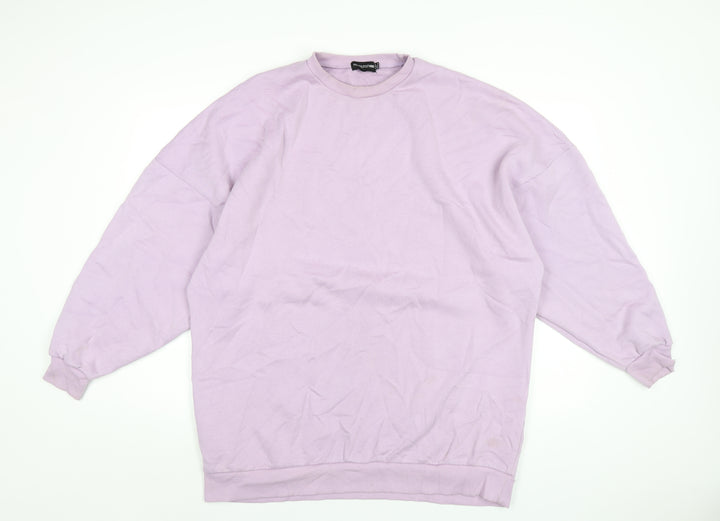 PRETTYLITTLETHING Womens Purple Cotton Pullover Sweatshirt Size 8 Pullover