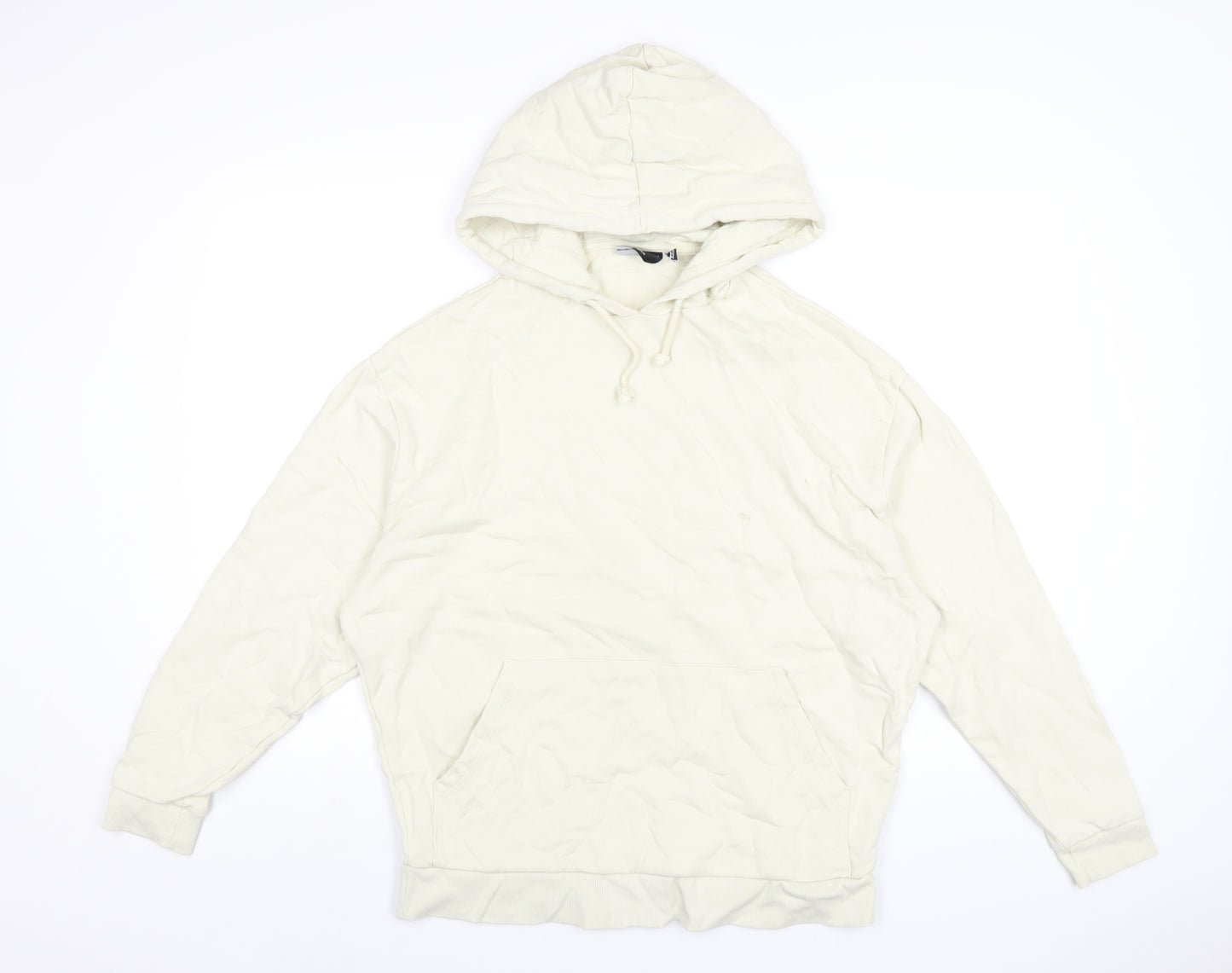 ASOS Womens Ivory Cotton Pullover Hoodie Size M Pullover