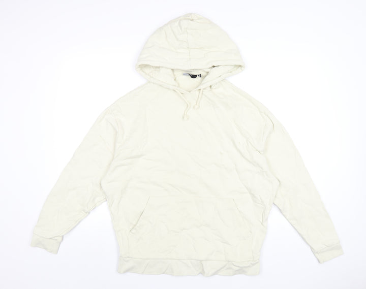 ASOS Womens Ivory Cotton Pullover Hoodie Size M Pullover
