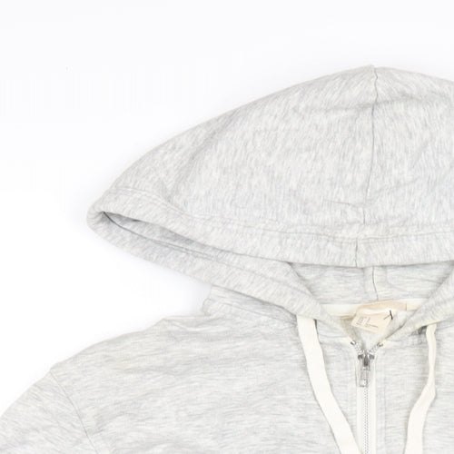 H&M Womens Grey Cotton Full Zip Hoodie Size S Zip