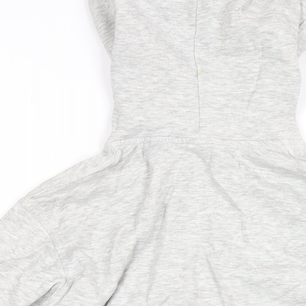 H&M Womens Grey Cotton Full Zip Hoodie Size S Zip