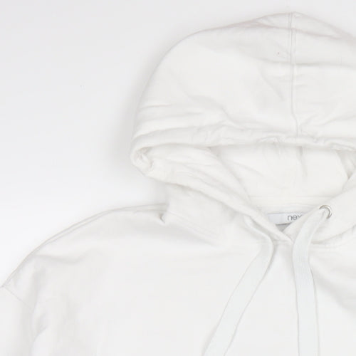 NEXT Womens White Cotton Pullover Hoodie Size L Pullover