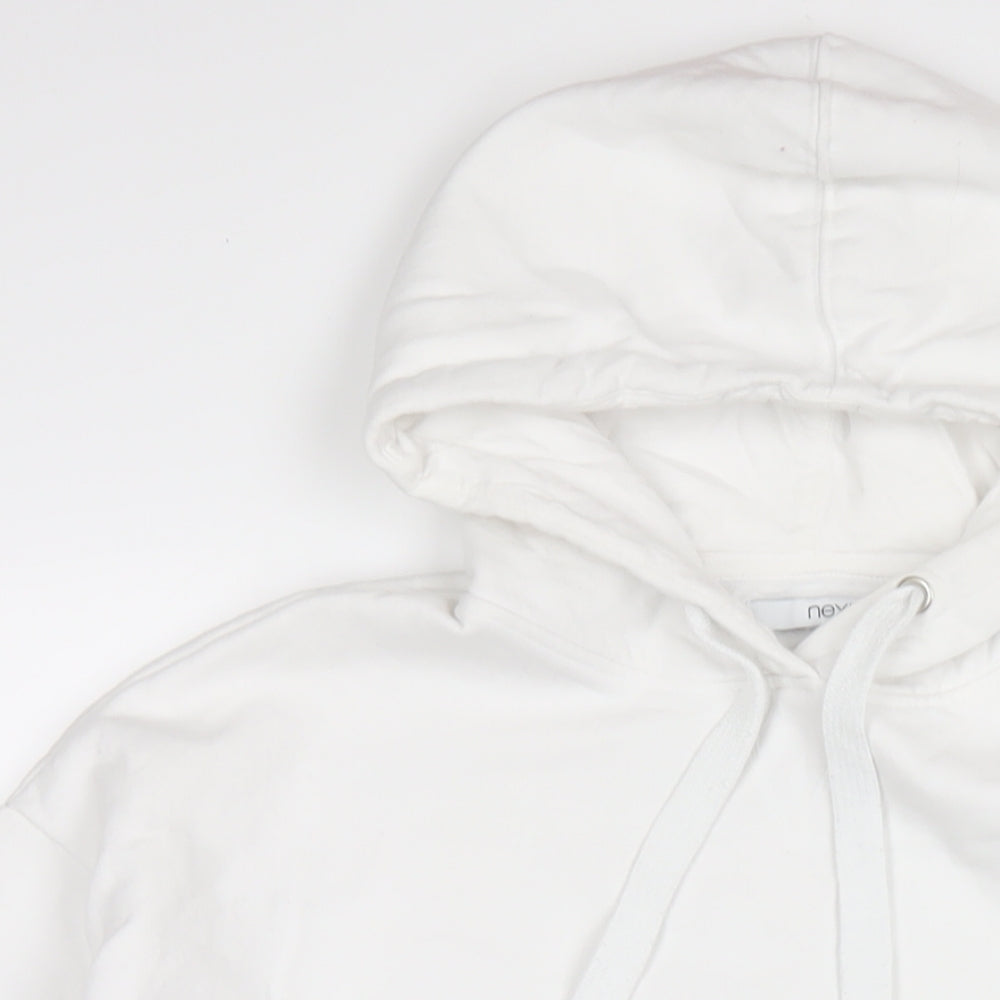 NEXT Womens White Cotton Pullover Hoodie Size L Pullover