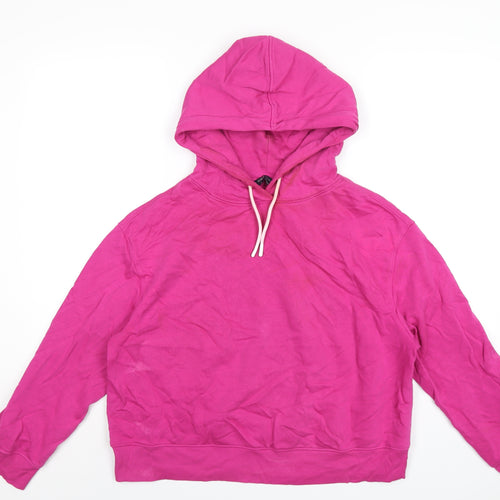 Marks and Spencer Womens Pink Cotton Pullover Hoodie Size 12 Pullover