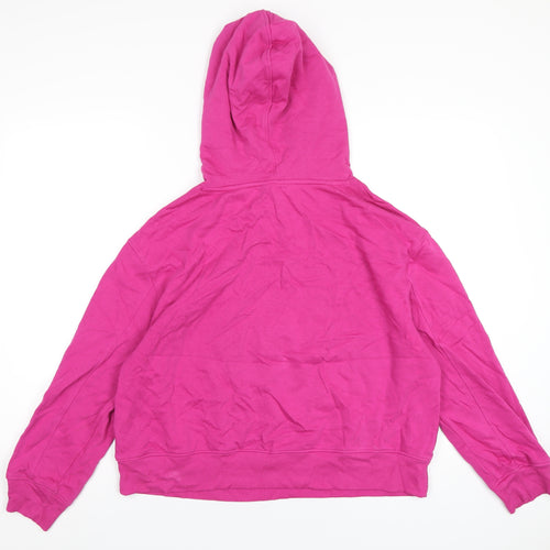 Marks and Spencer Womens Pink Cotton Pullover Hoodie Size 12 Pullover
