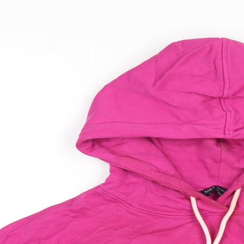 Marks and Spencer Womens Pink Cotton Pullover Hoodie Size 12 Pullover