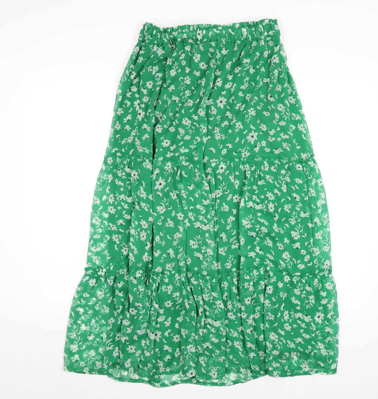 New Look Womens Green Floral Polyester Maxi Skirt Size 10