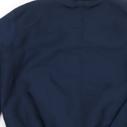 Miss Selfridge Womens Blue Bomber Jacket Coat Size 4 Zip