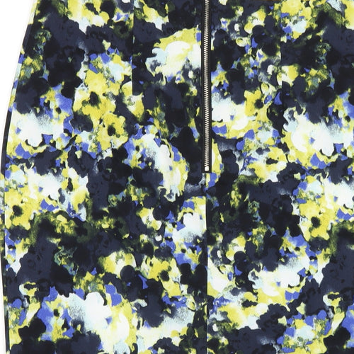 Warehouse Womens Multicoloured Polyester Straight & Pencil Skirt Size 12 Zip