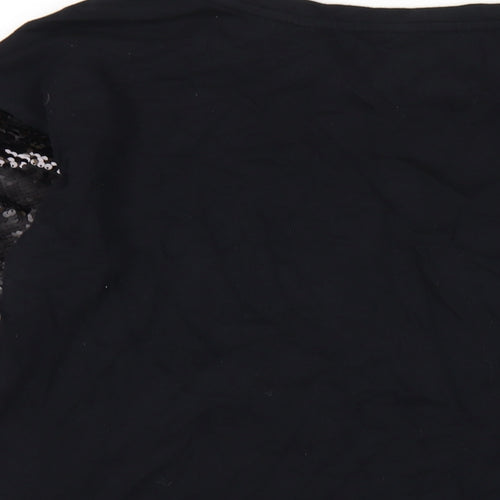 NEXT Womens Black Cotton Pullover Sweatshirt Size S Pullover - Sequin