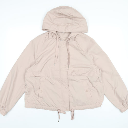 H&M Womens Pink Rain Coat Coat Size M Zip