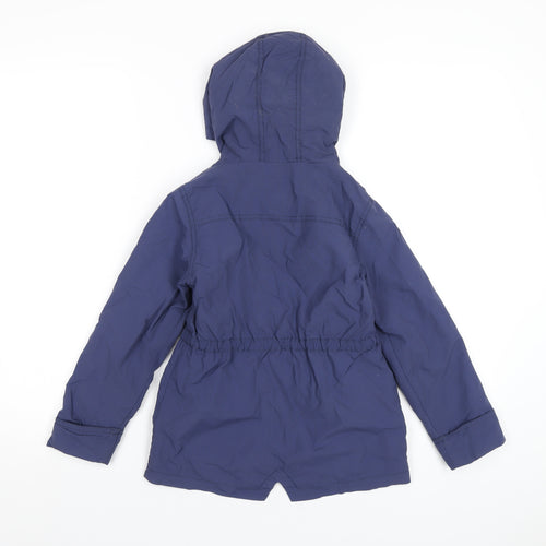 NEXT Girls Blue Rain Coat Coat Size 7-8 Years Zip