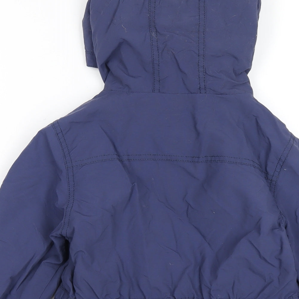 NEXT Girls Blue Rain Coat Coat Size 7-8 Years Zip