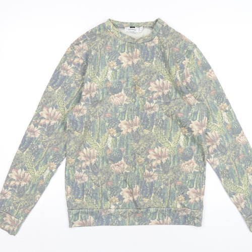 Topman Mens Multicoloured Floral Cotton Pullover Sweatshirt Size XS