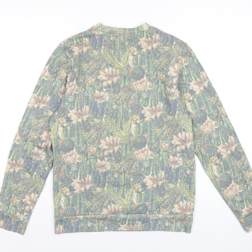 Topman Mens Multicoloured Floral Cotton Pullover Sweatshirt Size XS