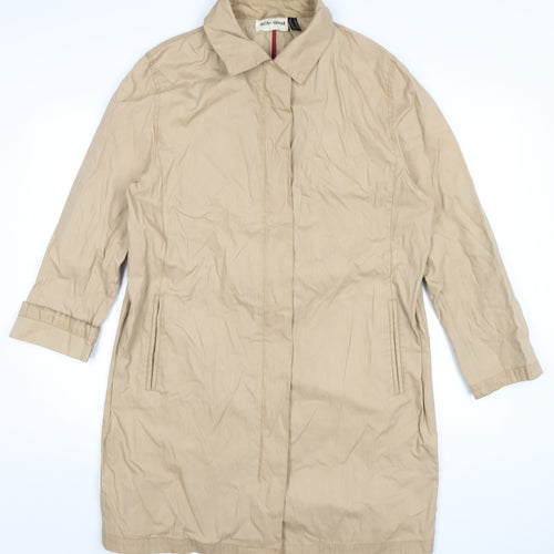 SCL sport Womens Beige Trench Coat Coat Size 16 Zip