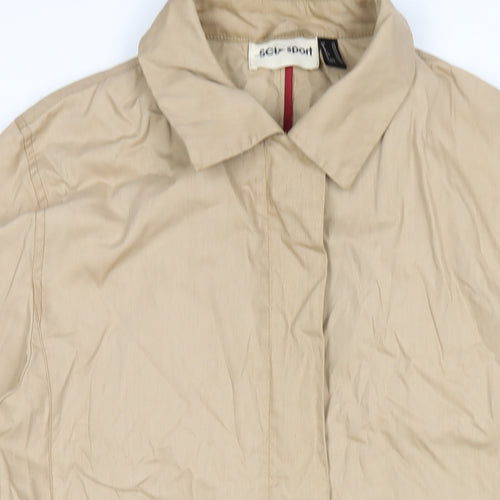 SCL sport Womens Beige Trench Coat Coat Size 16 Zip