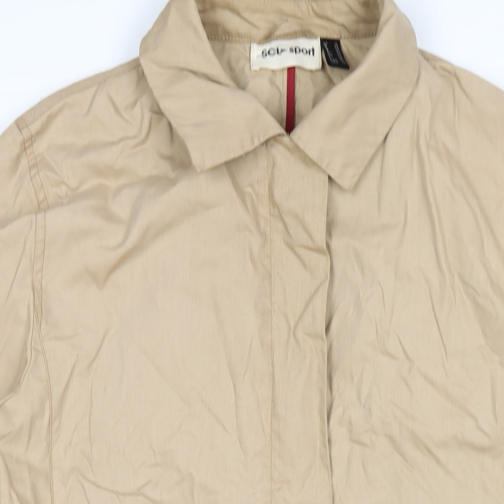 SCL sport Womens Beige Trench Coat Coat Size 16 Zip