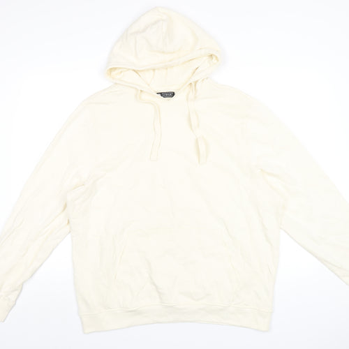 Avenue Mens Ivory Cotton Pullover Hoodie Size L