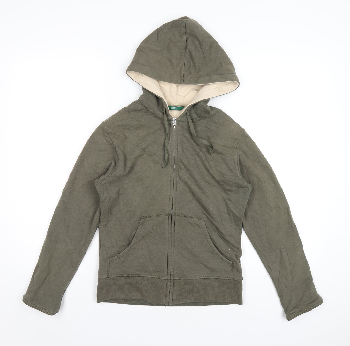 Marks and Spencer Womens Green Cotton Full Zip Hoodie Size 8 Zip