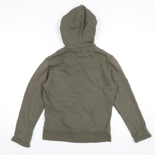 Marks and Spencer Womens Green Cotton Full Zip Hoodie Size 8 Zip
