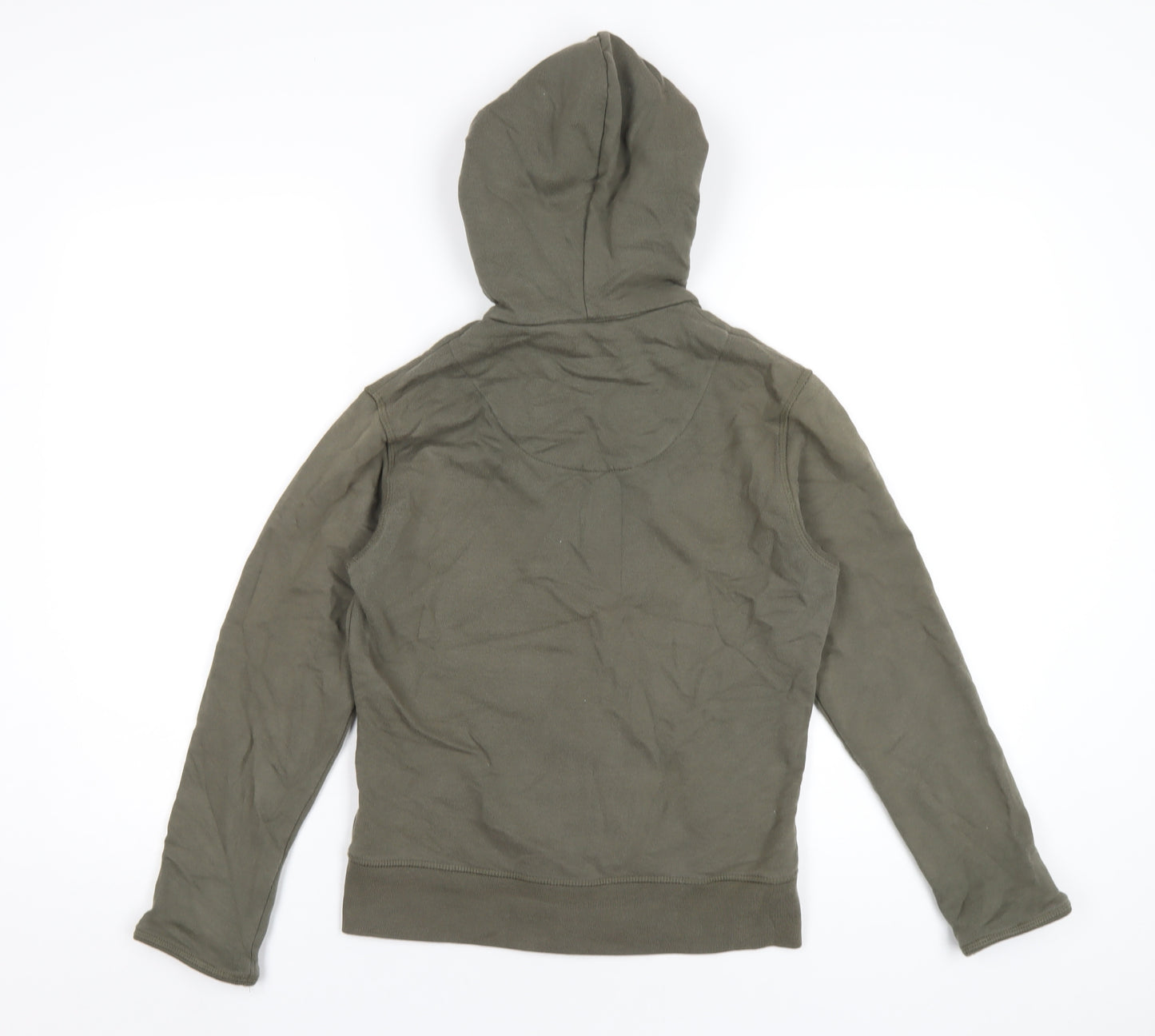 Marks and Spencer Womens Green Cotton Full Zip Hoodie Size 8 Zip