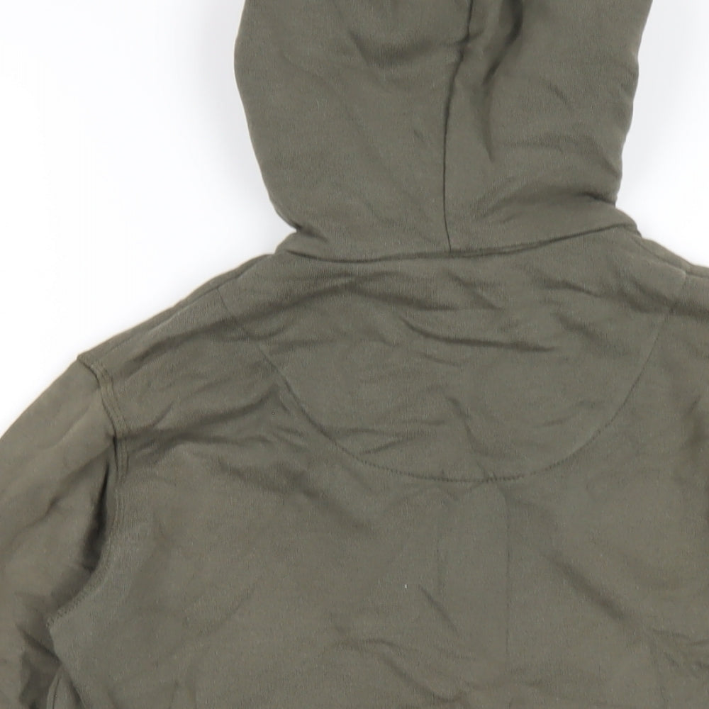 Marks and Spencer Womens Green Cotton Full Zip Hoodie Size 8 Zip