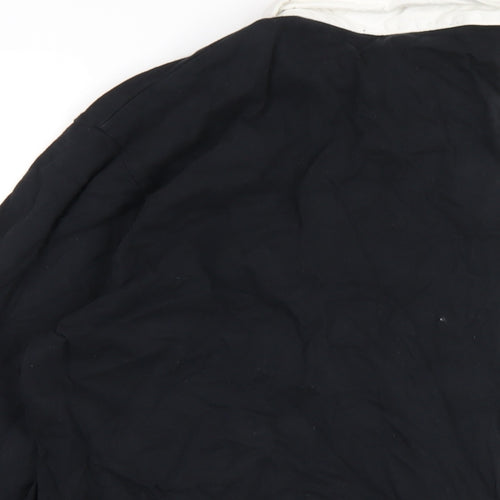 FOREVER 21 Mens Black Cotton Polo Size M Collared Button