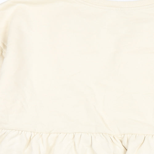 Zara Womens Ivory Cotton Pullover Sweatshirt Size M Pullover