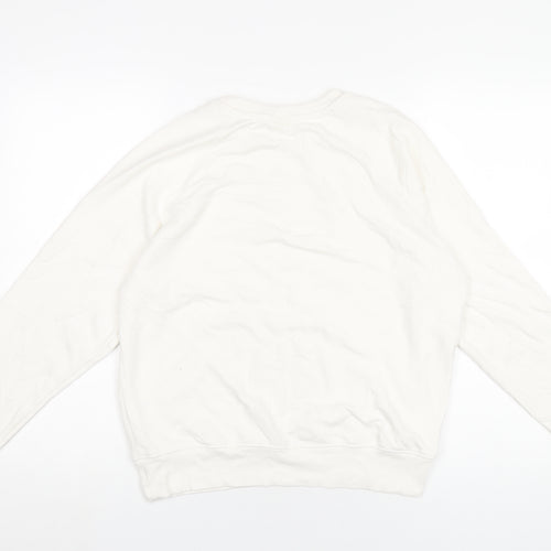 H&M Womens White Polyester Pullover Sweatshirt Size S Pullover