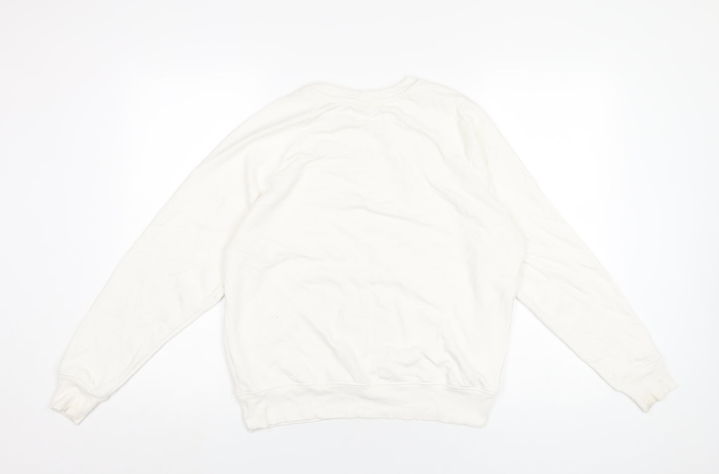 H&M Womens White Polyester Pullover Sweatshirt Size S Pullover